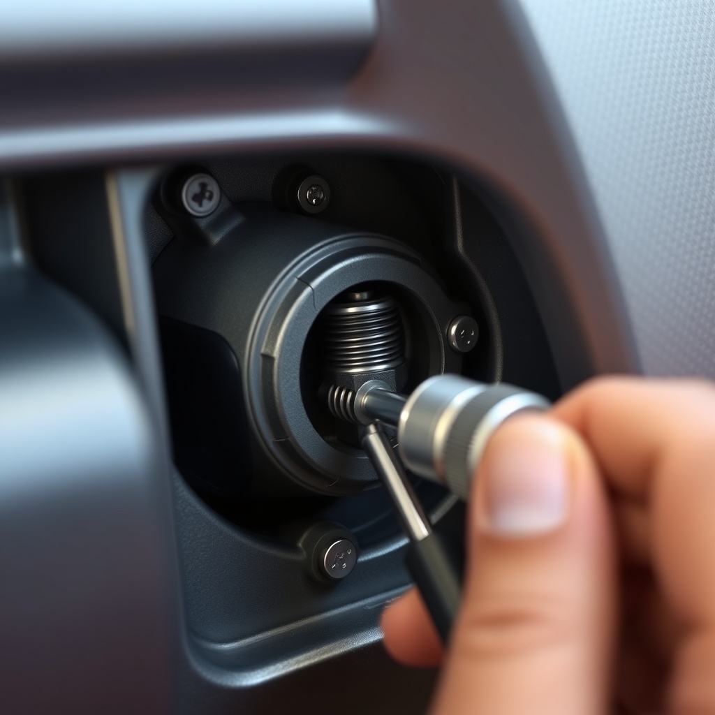 A photorealistic close-up photo of a Yamaha EF2000iSv2 buji access area