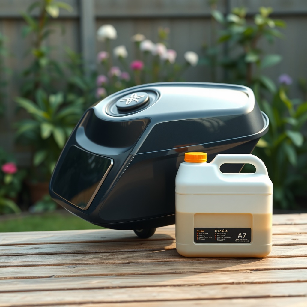 A clean photorealistic photo of the Yamaha EF2000iSv2 fuel tank cap area with a fuel canis